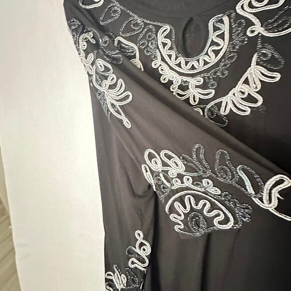 Once Again Quill Braid 3/4 Sleeve Top Size 3X Whimsigoth Victorian Baroque - Picture 6 of 9